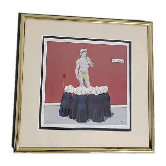 Frank Whipple "Art Appreciation " Signed Print A/P VTG Matted And Gold Frame - Picture 1 of 15